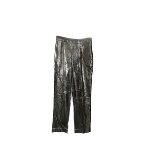 Isa Arfen Slim Fit Pants in Silver Lamé